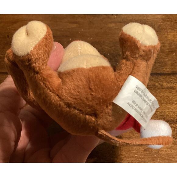 Tom & Jerry Mouse Christmas Ornament Vtg Plush Stuffed Animal Mini Toy Santa Hat - Picture 6 of 8